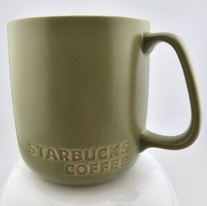 Starbucks New Bone China 16oz Sage Green Embossed  Coffee Mug - 2010